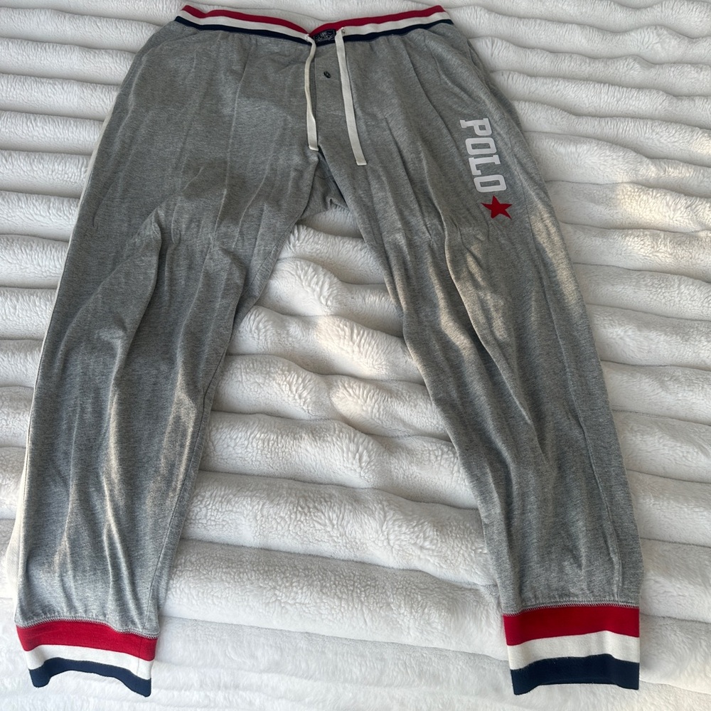 Polo Pajama Pants  with Red and White Accents